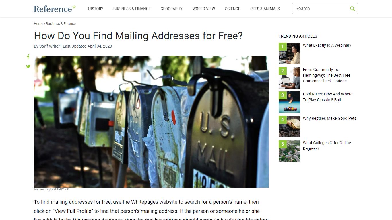 How Do You Find Mailing Addresses for Free? - Reference.com